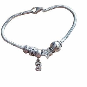 Sterling silver IBB charm bracelet